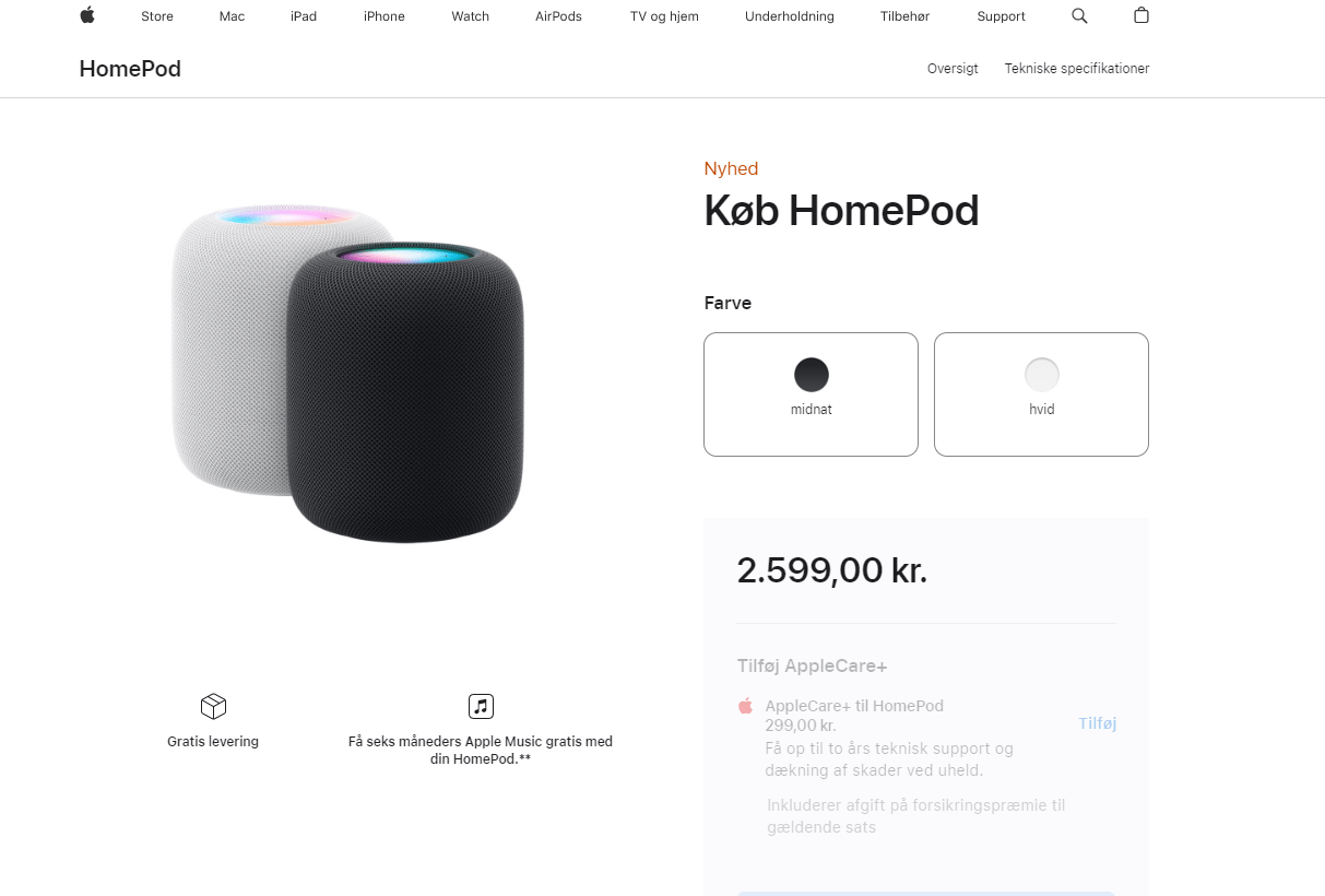 维度虚拟助手苹果版:苹果 HomePod 2 / HomePod mini 智能音箱最新登陆丹麦市场